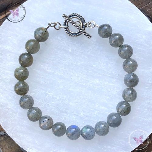 Labradorite Healing Bracelet With Silver Toggle Clasp